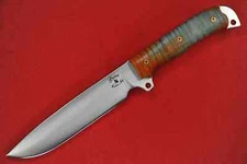 Busse Custom Boss Jack .22" Convexed Satin INFI Blade, Full Striped Maple Handle