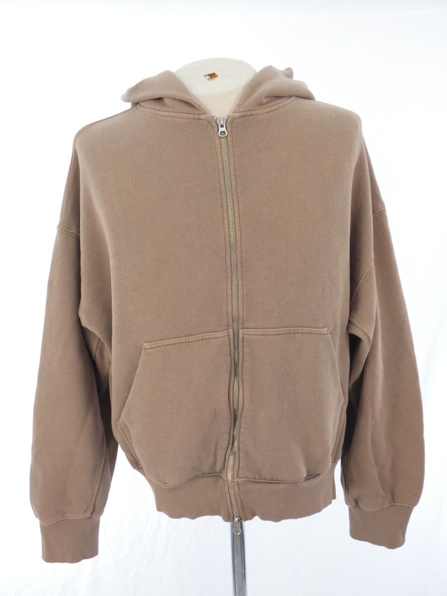 Jaded London Neutrals Hoodie Zip Up Sweatshirt Oversized
