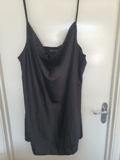 Nasty Gal Plus Size Satin Cowl Mini Dress Black Size 24