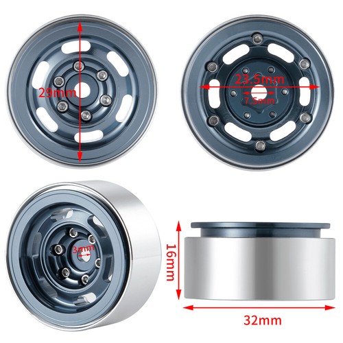 FLYXM Metal 1.0" Beadlock Wheel Rims for Axial 1/18 Traxxas TRX4M RC Crawler Car - Picture 36 of 37