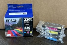 T220XL-BCS New Genuine Epson 220XL High Capacity Black 220 CMY Ink Set 03/2027