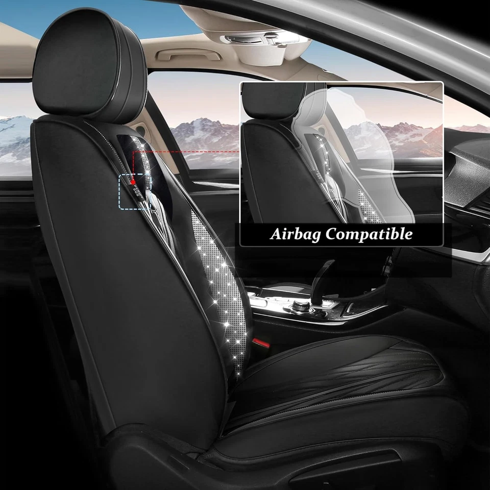 Seat Covers For Honda Crosstour 2012-2015 Bling Diamond Cushion Covers 5 Seats - Image 3 of 4