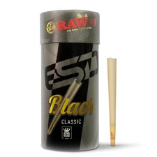 RAW Black King Size Pre-Rolled Cones - 100 Pack - Slow Burning, Extra Fine
