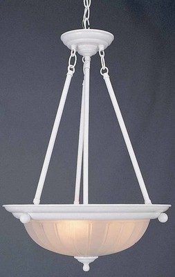 Volume Lighting V2183 3 Light Bowl Shaped 22''H Pendant - White