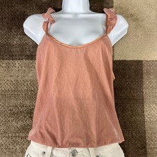 Victorias Secert Pink Velvet Ruffle Strap Camisole Tank Top Womens S