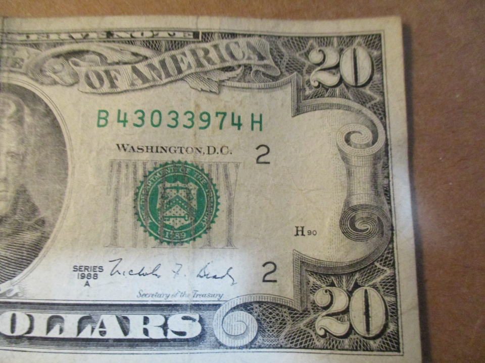 $20 Dollar Bill Old Style Note 1988-A series. #EL9 | eBay