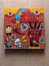 'Fiend' Collage Painting Original Outsider Folk Art 12
