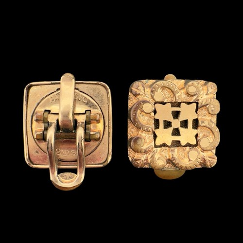 1884 VICTORIAN 10k GOLD FILLED 🖤 SQUARE REPOUSSE CUFFLINKS 🖤 ANTIQUE PATENTED - Picture 1 of 21