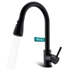 Black Kitchen Faucet with Pull Down Sprayer for RV Free Size, Matte