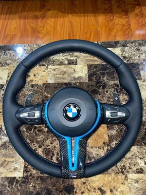 BMW M Performance Baby Blue Carbon Nappa Steering Wheel Set - F10 F06 F12 F13 M5