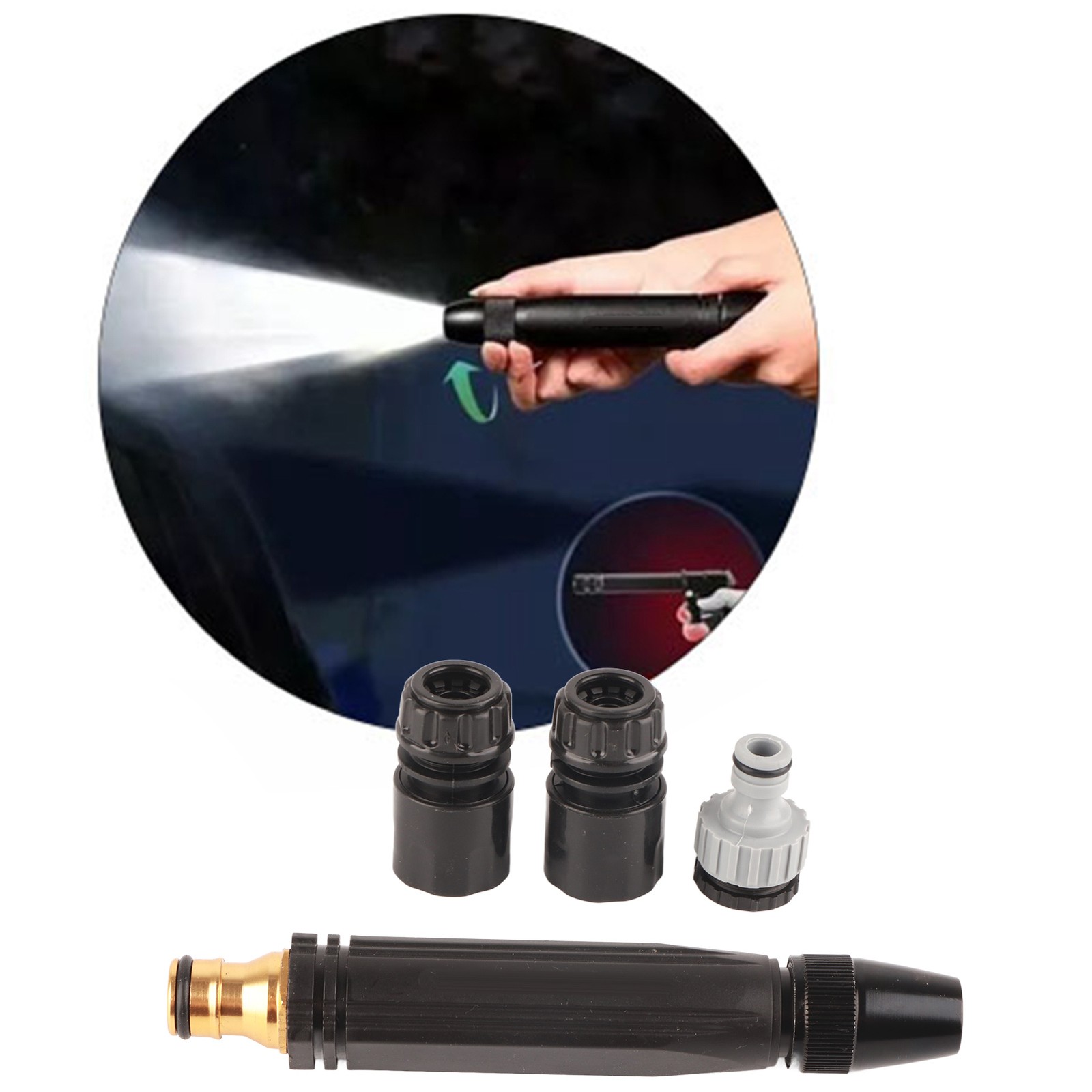 Hose Nozzle G1/2 Engineering Plastic High Pressure Spray Nozzle With Aluminum