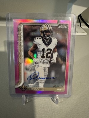 2025 Topps Chrome Football Chris Olave #BA-CO Pink Refractor Auto /250 Saints