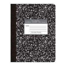 ROARING SPRING Hard Cover Composition Notebook, Black Marble Comp Book, 9.75 x