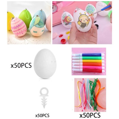 DIY unbemalte Ostereier Set 50 Teile für Kinder Deko Zubehör