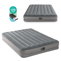 Intex Doppel-Luftmatratze Velours 203X152X30 Cm Usb-Pumpe 64114