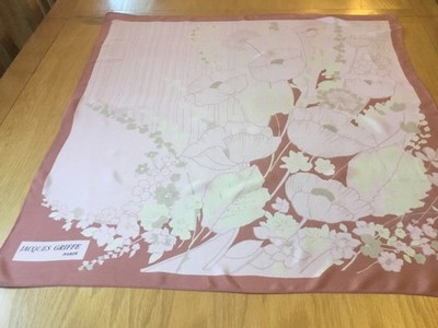 JACQUES GRIFFE PARIS VINTAGE 60er JAHRE BLUMEN SEIDENTUCH.  Sehr guter Zustand.  26 x 26 ZOLL.   s