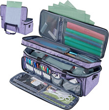 Double Layer Carrying Case with Mat Pocket for Cricut Maker 4, Explore 4, Multi