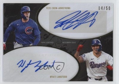 2025 Topps Dynamic Duals Black 4/50 Pete Crow-Armstrong Wyatt Langford Auto qf6