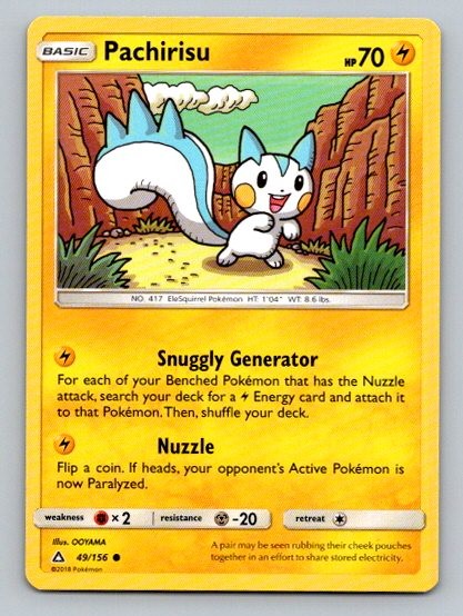 2018 Pokemon Card SM Ultra Prism Pachirisu 49/156