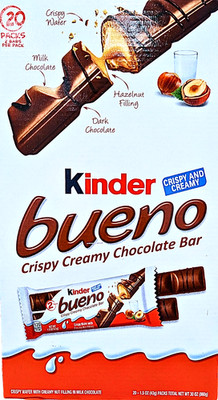 Kinder Bueno Crispy Creamy Chocolate Bars 20x1.5 Oz Count Box EXP 09/2026