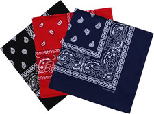 Cotton Bandanas for Men Women Paisley Cowboy Bandana Handkerchiefs for Hair...