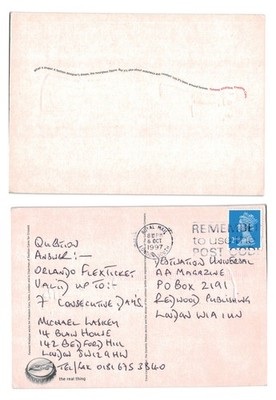 Postkarte - Coca-Cola Werbekampagne Promotion London 1997 POSTED