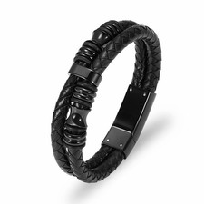 Cremation Jewelry Urn Bracelet for Ashes Braided Leather Memorial Urn Bangle ...