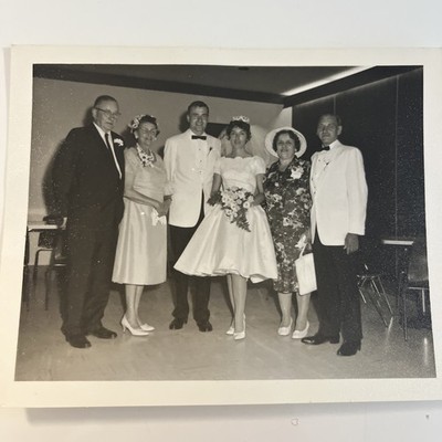 1940s Wedding Bride Family Picture B/W 4x5  Switzer Ottawa Ontario Canada