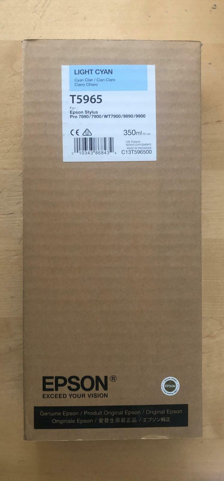 Genuine Epson Ink  - T5965 LIGHT CYAN / STYLUS PRO 7890 7900 9890 9900 (INC VAT)