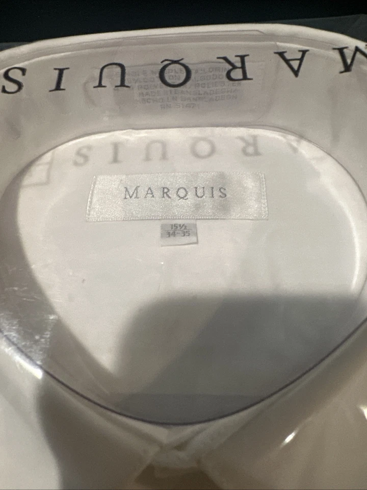 Camisa de vestir Marquis para hombre - Marfil - 15,5 34-35 NUEVA Foto 3 de 4