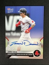 Jarren Duran - 2021 MLB TOPPS NOW Call Up Rookie RC 529B On-Card Auto 37/99. rookie card picture