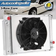 3-row Aluminum Radiator Shroud Fan Fits 1984-1988 Pontiac Fiero 2.8l 2.5l V6 L4