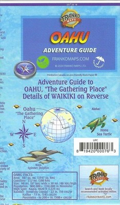 Franko's Oahu Adventure Map, Hawaii, Guide Map, by Franko Maps