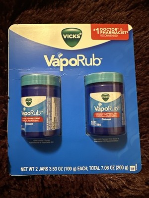 Vicks VapoRub Cough Suppressant Topical Analgesic Ointment, 2 pk./3.53 oz.