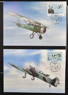 LITHUANIA 1998 AVIATION x2 nice ANBO Battle/War Planes Heroes Maximum Cards