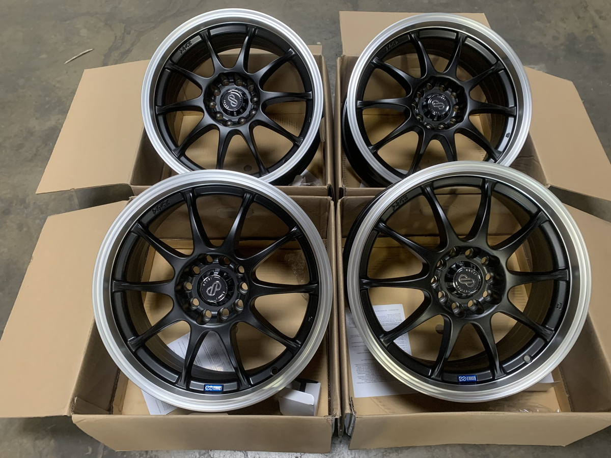 17x7 +38 Enkei J10 5x112, 5x120 Black Paint Wheels (Used Set) | eBay