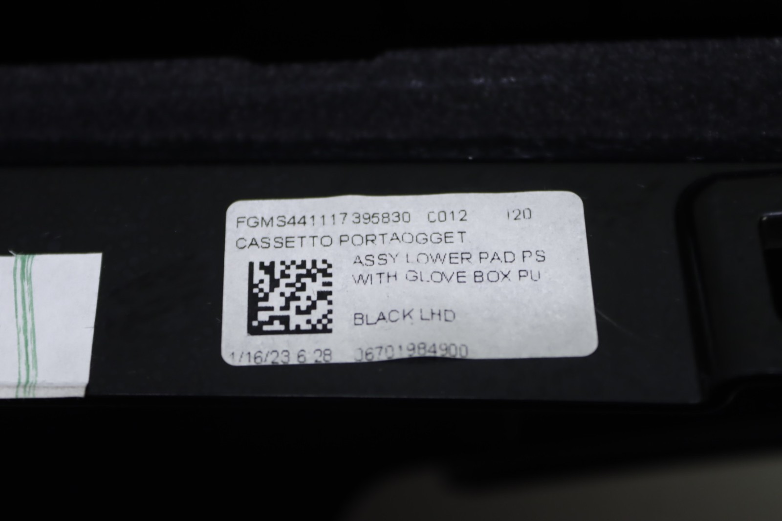 Maserati Grecale Folgore 2023-2026 Front Right Lower Glove box Black