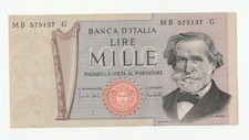 ITALY 1000 Lire 1971, Banca D Italia, Pack Fresh Original UNC. G. Verdi