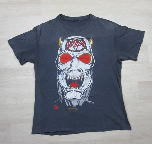 Slayer Reign in Blood Tour T-Shirt L Black Si 1980s vintage concert t-shirt, vintage, single stitch, B+ condition