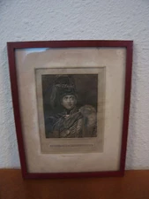 Antique Early 19th Cent Brightley & Co Engraving Major General Sir CW Stewart KB
