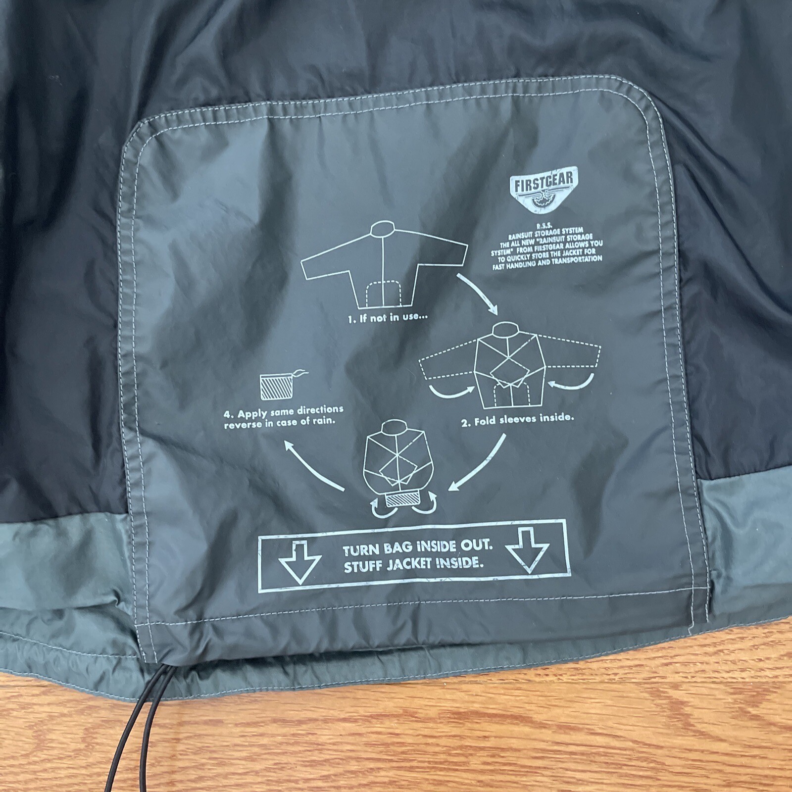 Firstgear First Gear 2XL Mens Rainman Motorcycle Packable Rain Jacket Reflective