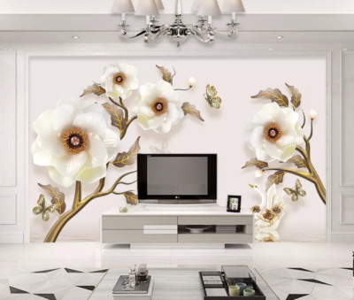 3D Flower Background ZHUA8236 Wallpaper Wall Murals Removable Self-adhesive Amy