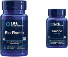 Bio-Fisetin 30 Capsules Cellular Health Bundle with Taurine 1000Mg 90 Capsules H