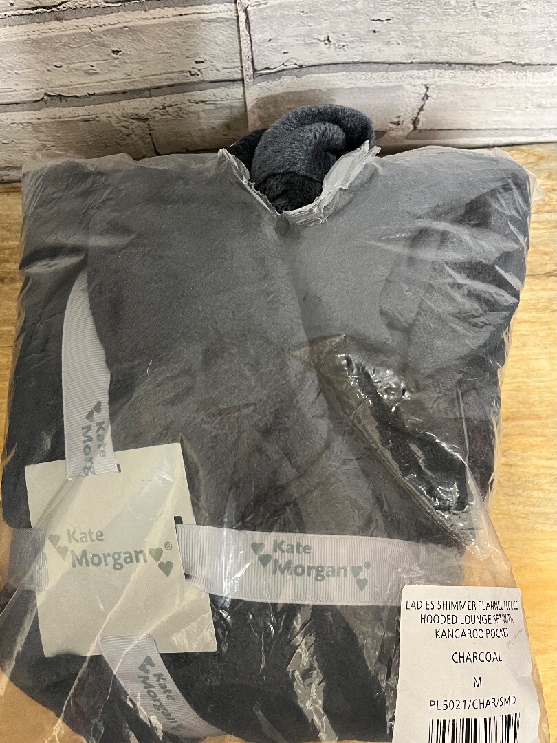 BRAND NEW KATE CHARCOAL/GREY SHIMMER HOODED FLEECE UK M CG C30