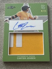 CARTER JENSEN 2020 Leaf Perfect Game AUTOGRAPH JERSEY LOGO PATCH #4/25 ROYALS