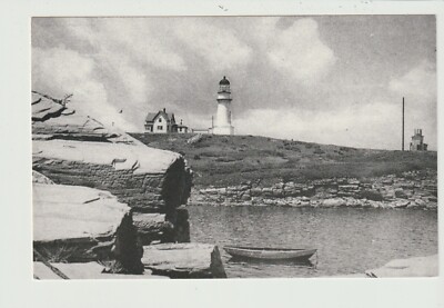 POSTCARD LIGHTHOUSE EAST LIGHT TWO LIGHTS CAPE ELIZABETH 1909 MAINE