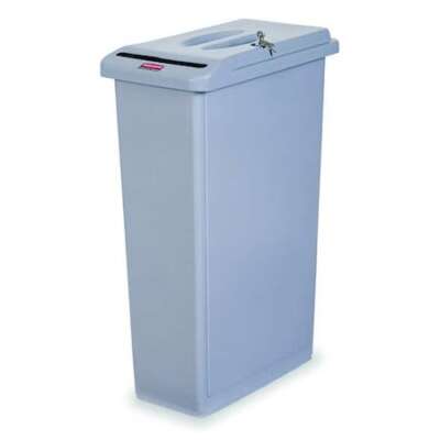 Rubbermaid Commercial Fg9w1500lgray 23 Gal Rectangular Confidential Waste