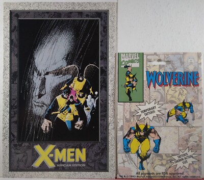    X-MEN 30TH ANNIVERSARY ASHCAN #1 + JIM LEE WOLVERINE TEMPORARY TATTOOS 1993