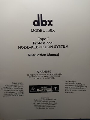 DBX 150X Type 1 Owners Manual Noise Reduction Unit Original