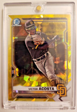 2021 Bowman Chrome Sapphire 1st Bowman VICTOR ACOSTA /50 Yellow Image Variation